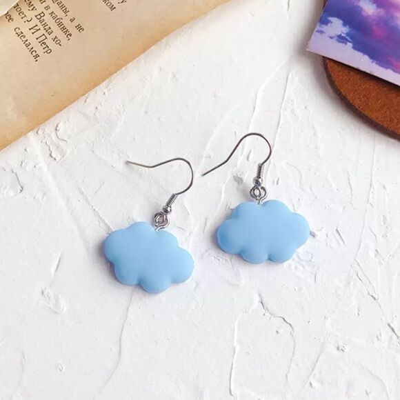 🆕Blue Cloud Charm Dangle Earrings - Picture 3 of 8